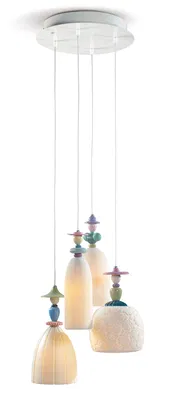Lladro Lighting - Mademoiselle 4 Lights Walking on The Beach Ceiling Lamp