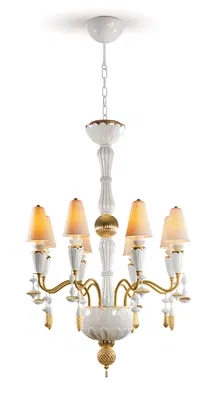 Lladro Lighting - Ivy and Seed 8 Lights Chandelier Golden Luster