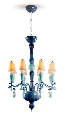 Lladro Lighting - Ivy and Seed 8 Lights Chandelier Ocean