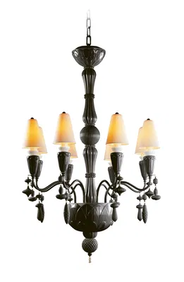 Lladro Lighting - Ivy and Seed 8 Lights Chandelier Absolute Black