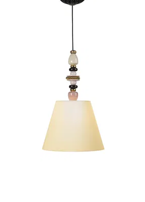 Lladro Lighting - Firefly Ceiling Lamp Pink and Golden Luster