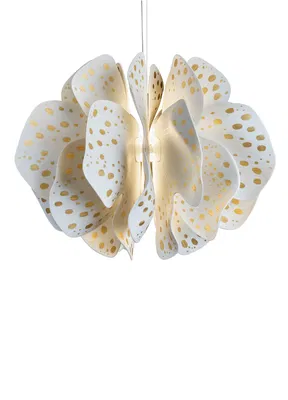 Lladro Lighting - Nightbloom Hanging Lamp 60cm White & gold