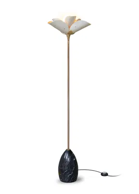 Lladro Lighting - Blossom Floor Lamp White and gold