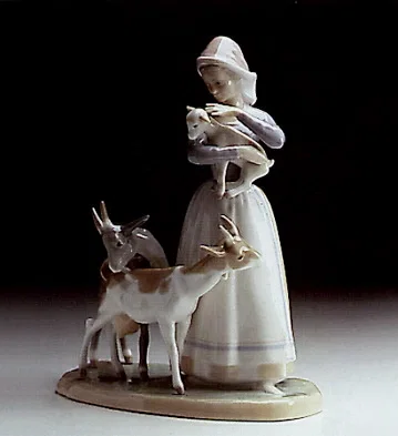 Shepherdess With Goats 1969-87 by Lladro — Porcelain Figurine