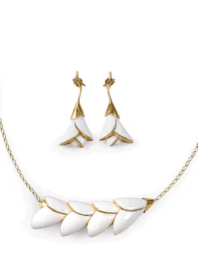 Lladro Jewelry - Heliconia White 2 Pieces Set