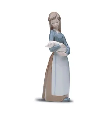 Girl With Pig by Lladro — Porcelain Figurine