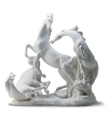 Horse's Group in White 1969-05 by Lladro