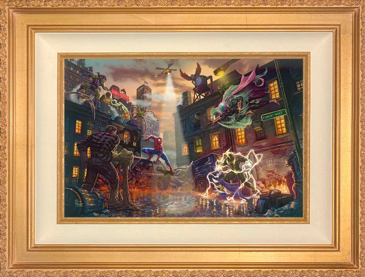Spider-Man vs. the Sinister Six Wall Art by Thomas Kinkade Studios by Thomas Kinkade Studios — Giclee On Canvas