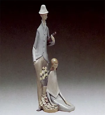 Violinist With Girl 1969-91 by Lladro — Porcelain Figurine