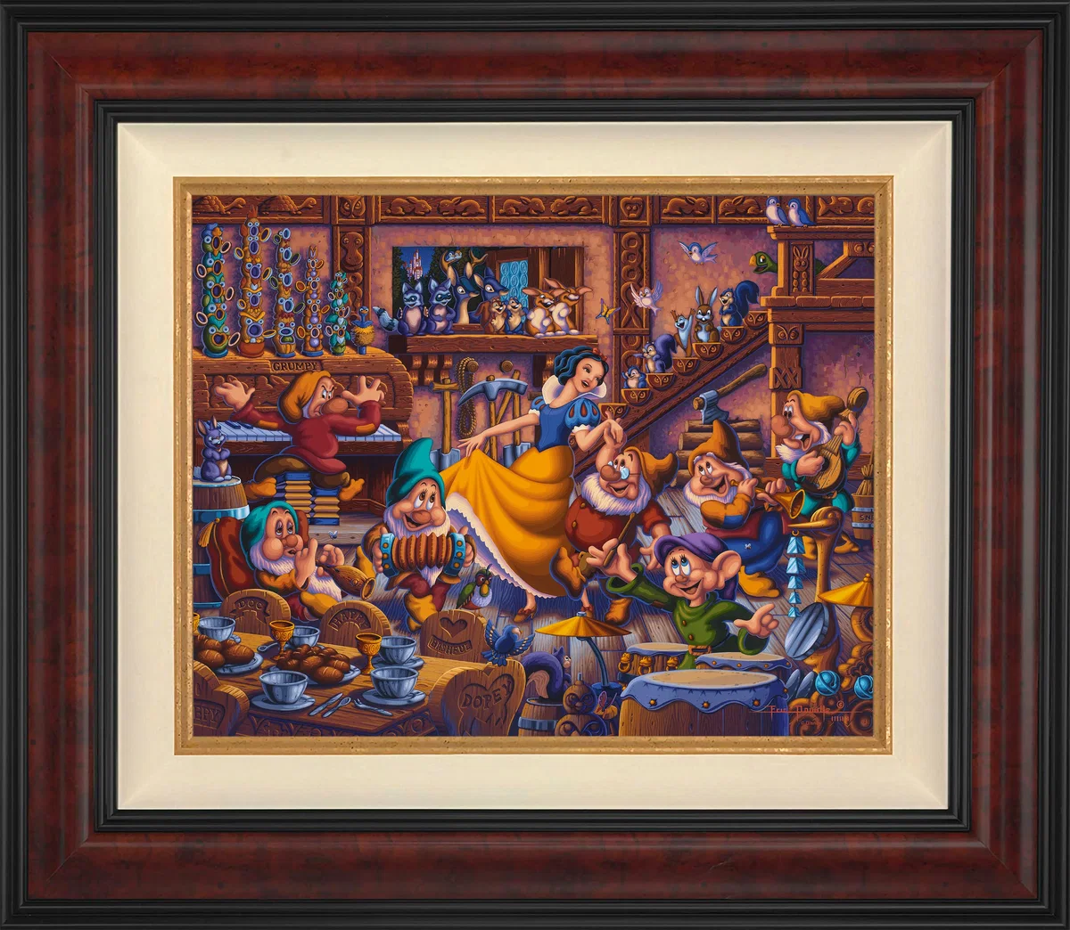 Snow White Dancing with the Dwarfs Wall Art by Eric Dowdle by Eric Dowdle — Giclee On Canvas