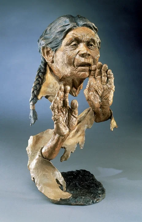 Grandmother's Blessing by Mark Hopkins — Bronze Sculpture