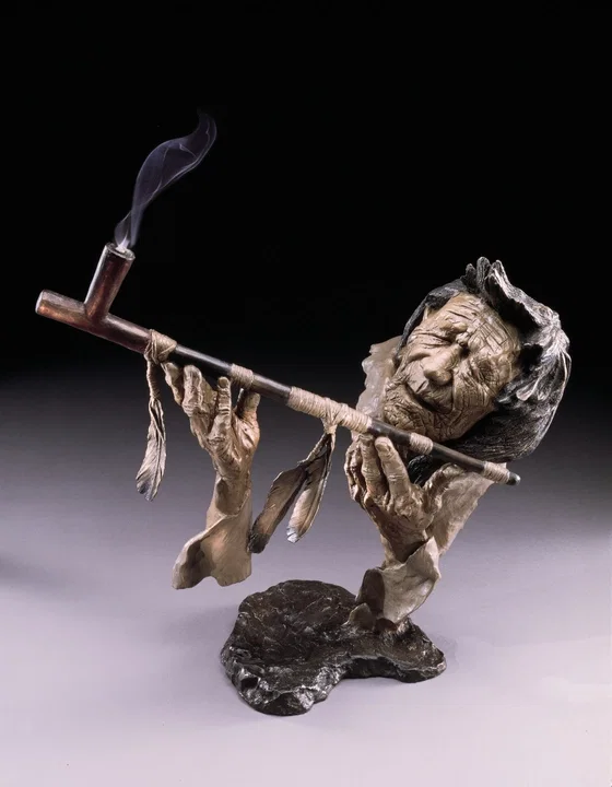 Grandfather's Prayer by Mark Hopkins — Bronze Sculpture
