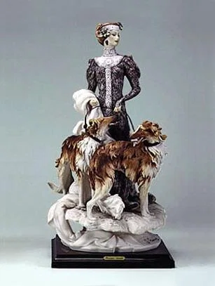 Lady With Borzois by Giuseppe Armani — Sculpture