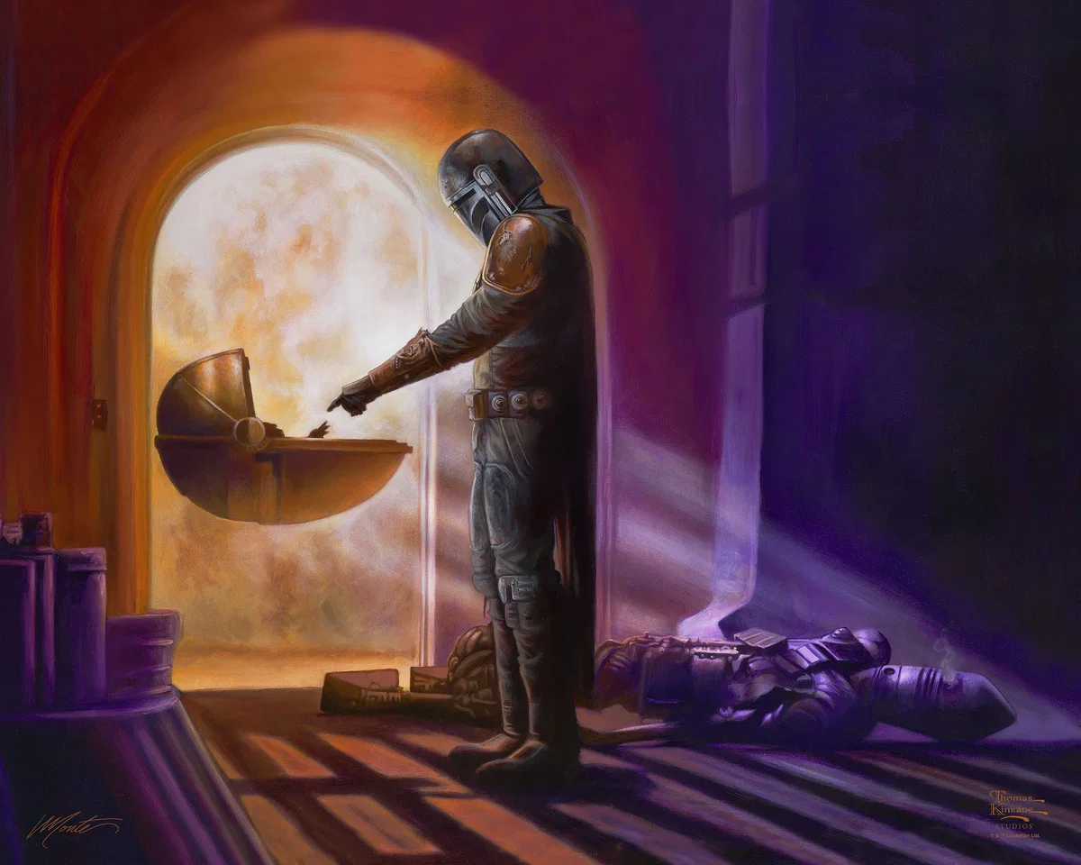 The Mandalorian ™ - Turning Point Wall Art by Thomas Kinkade Studios Gallery Wrap by Thomas Kinkade Studios — Giclee On Canvas