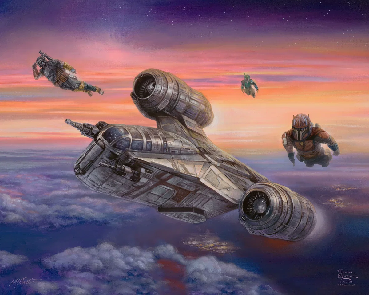 The Mandalorian ™ - The Escort Wall Art by Thomas Kinkade Studios Gallery Wrap by Thomas Kinkade Studios — Giclee On Canvas