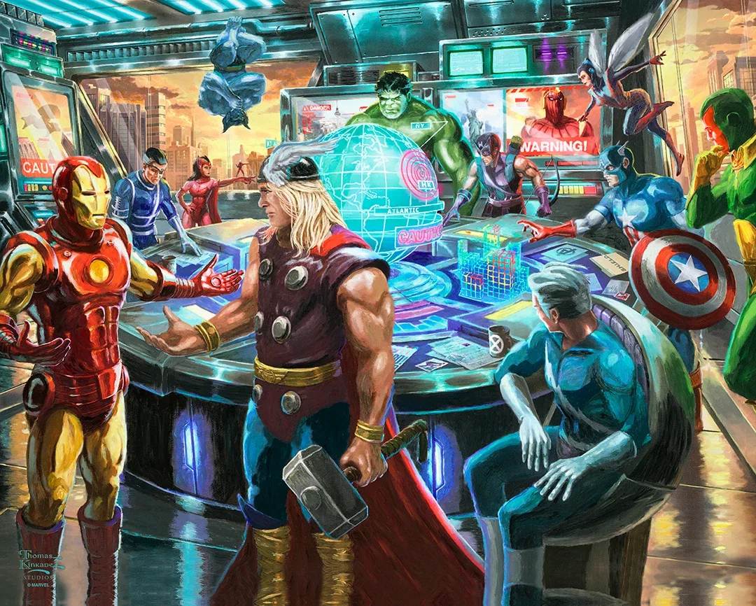 The Avengers Wall Art by Thomas Kinkade Studios Gallery Wrap by Thomas Kinkade Studios — Giclee On Canvas