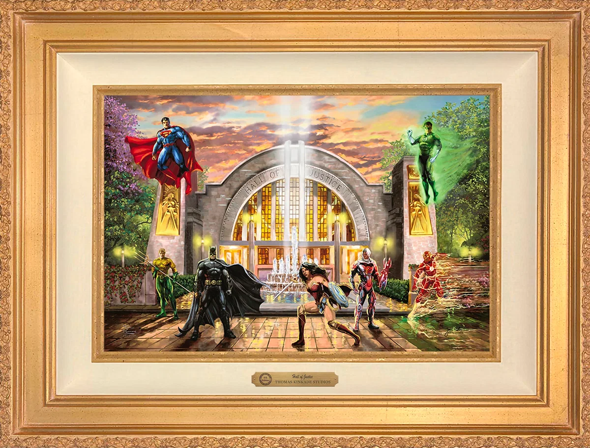 Hall of Justice Wall Art by Thomas Kinkade Studios by Thomas Kinkade Studios — Giclee On Canvas