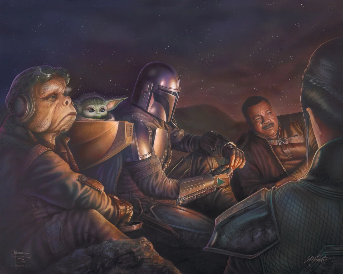 The Mandalorian ™ - An Uneasy Alliance Wall Art by Thomas Kinkade Studios Gallery Wrap by Thomas Kinkade Studios — Giclee On Canvas