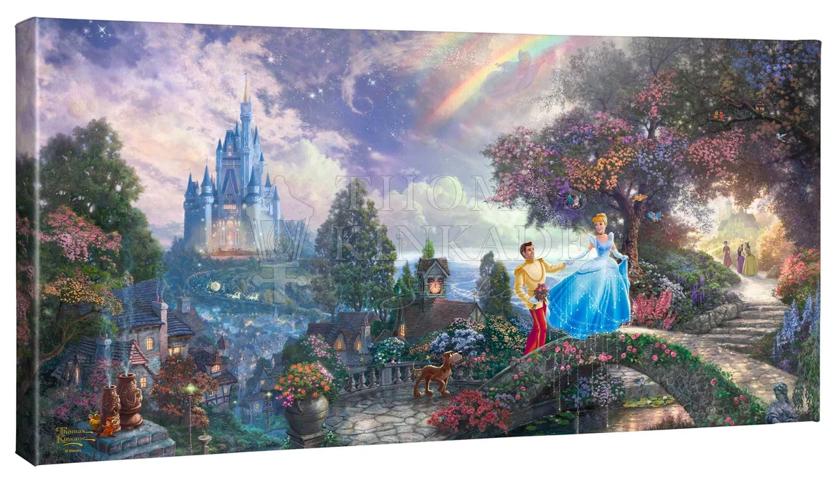 Disney Cinderella Wishes Upon A Dream by Thomas Kinkade Disney — Gallery Wrapped Giclee On Canvas
