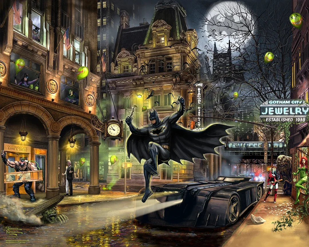 Batman™ Gotham City™ Wall Art by Thomas Kinkade Studios Gallery Wrap by Thomas Kinkade Studios — Giclee On Canvas