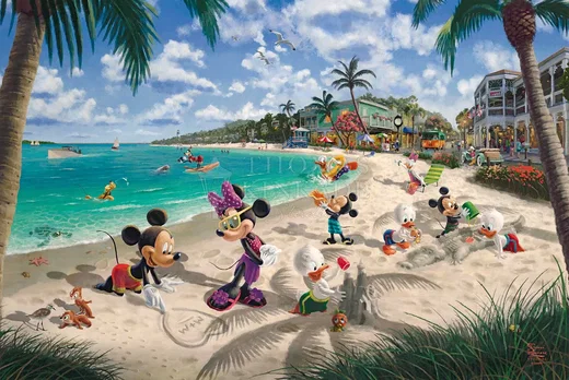 Mickey and Minnie in Florida by Thomas Kinkade Disney