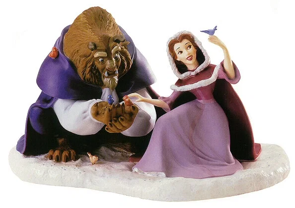 Beast And Belle She Didn't Shudder At My Paw Signed Certificate by WDCC Disney Classics — Porcelain Figurine