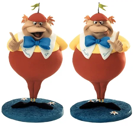 Alice In Wonderland Tweedle Dee And Tweedle Dum by WDCC Disney Classics — Porcelain Figurine