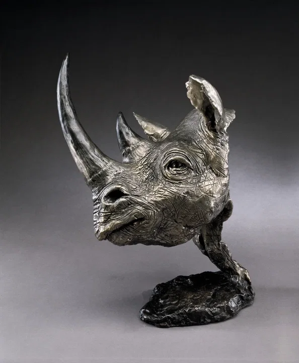 Black Rhino by Mark Hopkins — Bronze Sculpture