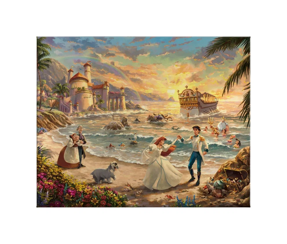 The Little Mermaid Celebration of Love by Thomas Kinkade Disney — Gallery Wrapped Giclee On Canvas