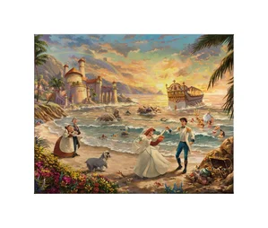 Thomas Kinkade Disney - The Little Mermaid Celebration of Love
