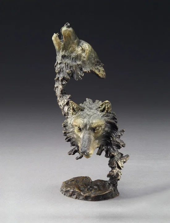Cry of the Wolves by Mark Hopkins — Bronze Sculpture