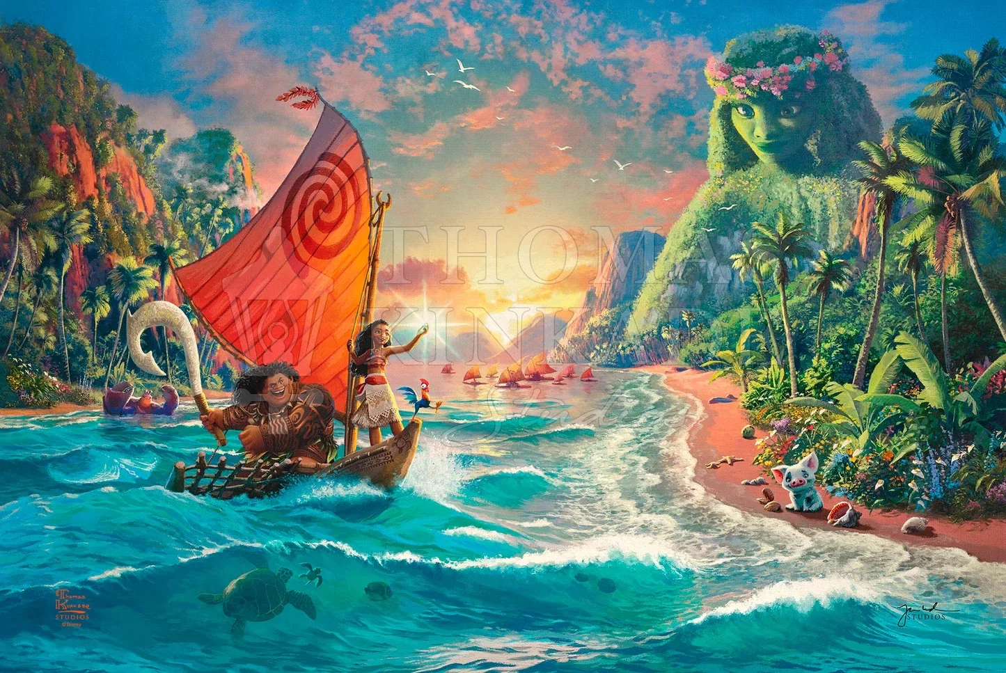 Moana by Thomas Kinkade Disney — Giclee On Canvas