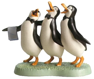 Penguin Trio Anything for You, Mary Poppins From Mary Poppins by WDCC Disney Classics — Porcelain Figurine