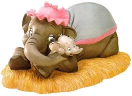 Dumbo And Mrs Jumbo Baby Of Mine with Lithograph by WDCC Disney Classics — Porcelain Figurine