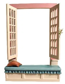 WDCC Disney Classics - Peter Pan Window Base Off To Never Land Base