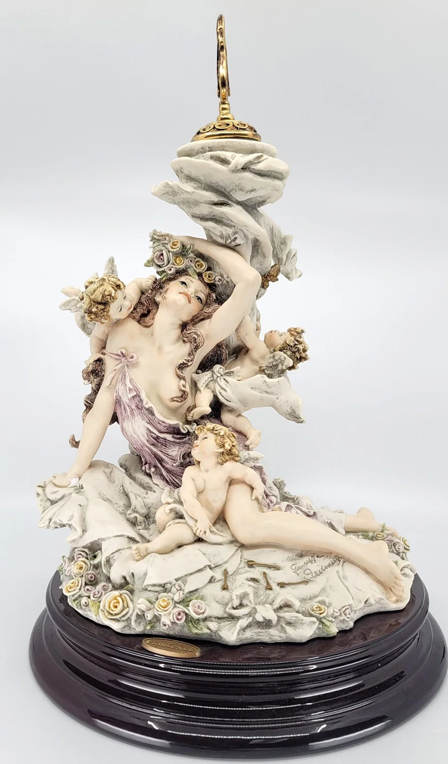 Girl With Cherubs Table Centerpiece by Giuseppe Armani — Sculpture