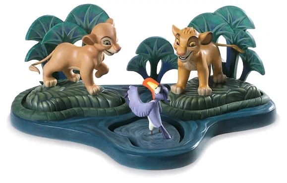 The Lion King Simba Nala Zazu And Base by WDCC Disney Classics — Porcelain Figurine