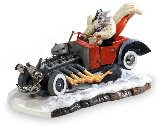 One Hundred and One Dalmatians Cruella De Vil De Vil On Wheels by WDCC Disney Classics — Porcelain Figurine