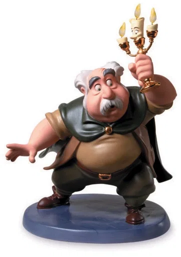 Beauty And The Beast Maurice And Lumiere Is Someone There by WDCC Disney Classics — Porcelain Figurine