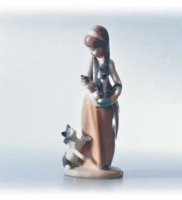 Girl With Cats by Lladro — Porcelain Figurine