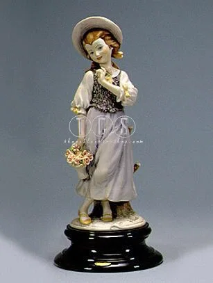 Girl/flowers by Giuseppe Armani — Sculpture