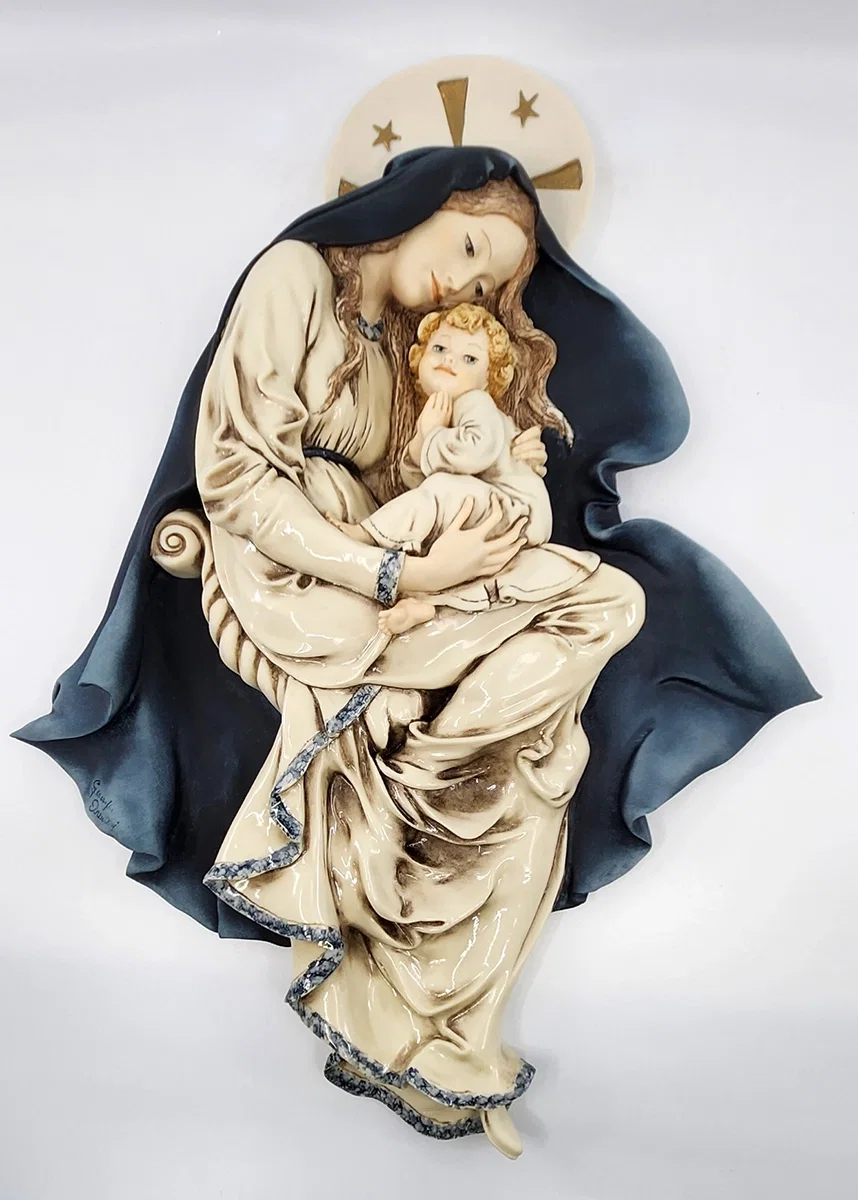 Madonna With Child Wall Plaque by Giuseppe Armani — Sculpture