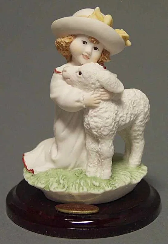 BABY WITH LAMB by Giuseppe Armani — Sculpture