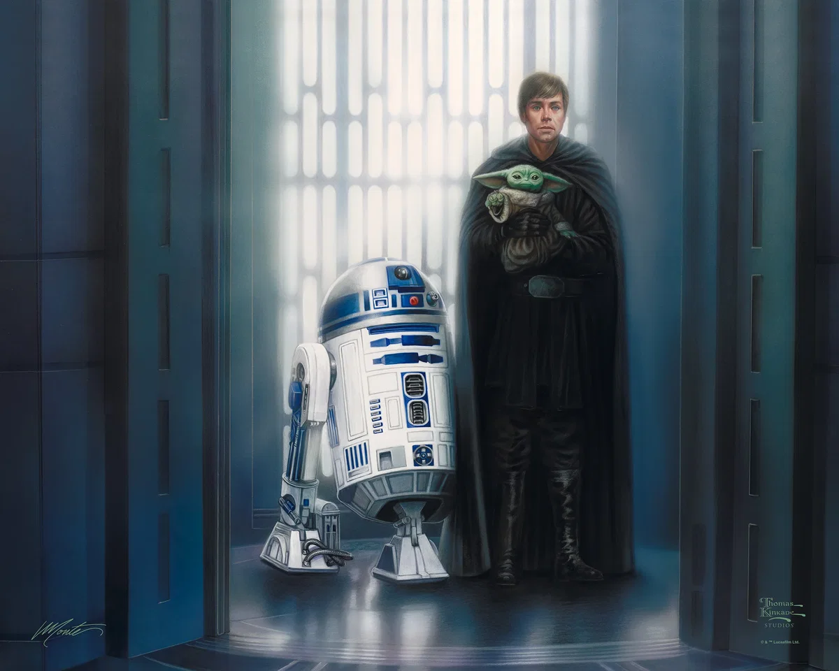 The Mandalorian ™ - In Good Hands Wall Art by Thomas Kinkade Studios Gallery Wrap by Thomas Kinkade Studios — Giclee On Canvas