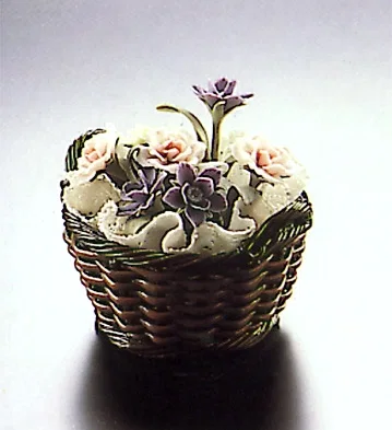 Small Brown Flower Basket by Lladro