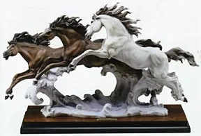Born Free 3 Horses by Giuseppe Armani — Sculpture