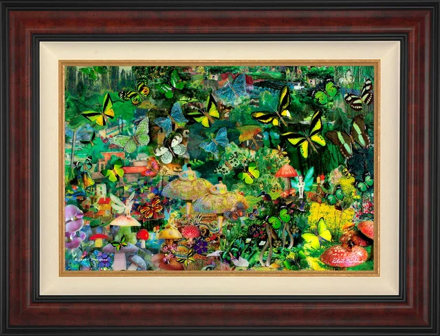 Mushroom Dancers in a Butterfly Forest Wall Art by Robert Swedroe by Robert Swedroe
