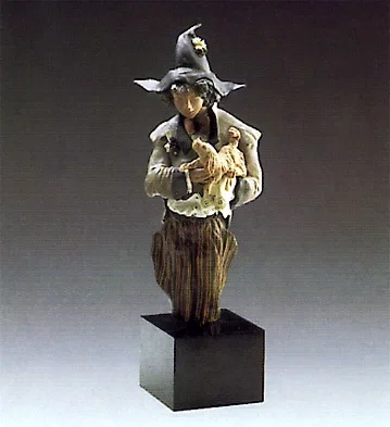 Harlequin With Puppy by Lladro — Goyesca Porcelain Figurine