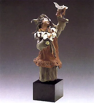 Harlequin With Dove by Lladro — Goyesca Porcelain Figurine