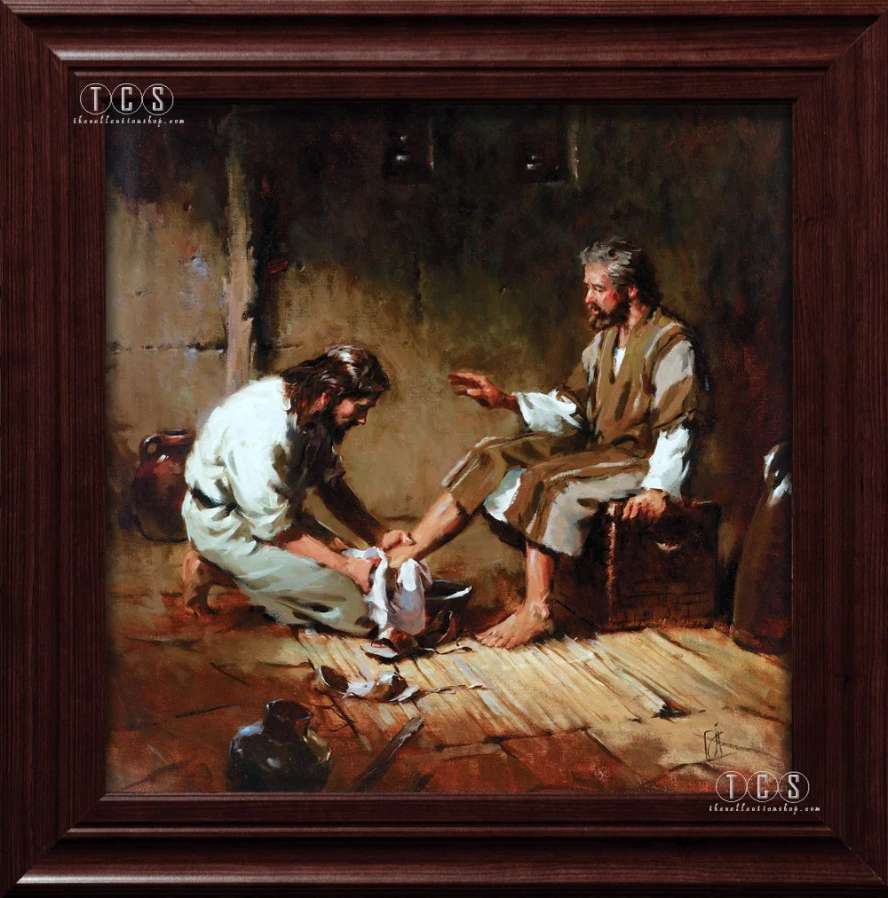 Christ's Example Framed Canvas by Brian Jekel